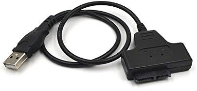 Inovat USB 2.0-7 + 6 13 Pin ince ince SATA dizüstü bilgisayar CD / DVD ROM Optik Sürücü Adaptör kablosu siyah
