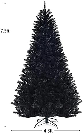 n / a 7.5 Ft Menteşeli Yapay Cadılar Bayramı Noel Ağacı Tam Ağacı W/Metal Standı Siyah