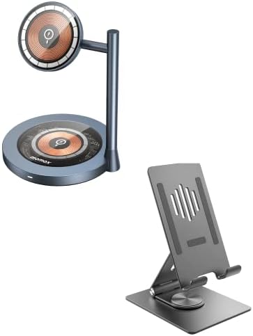 MOMAX Kablosuz Şarj Standı, Manyetik Tabanlı Şeffaf Kablosuz Manyetik Şarj Cihazı, Masa için iPad Standı, Yazı ve