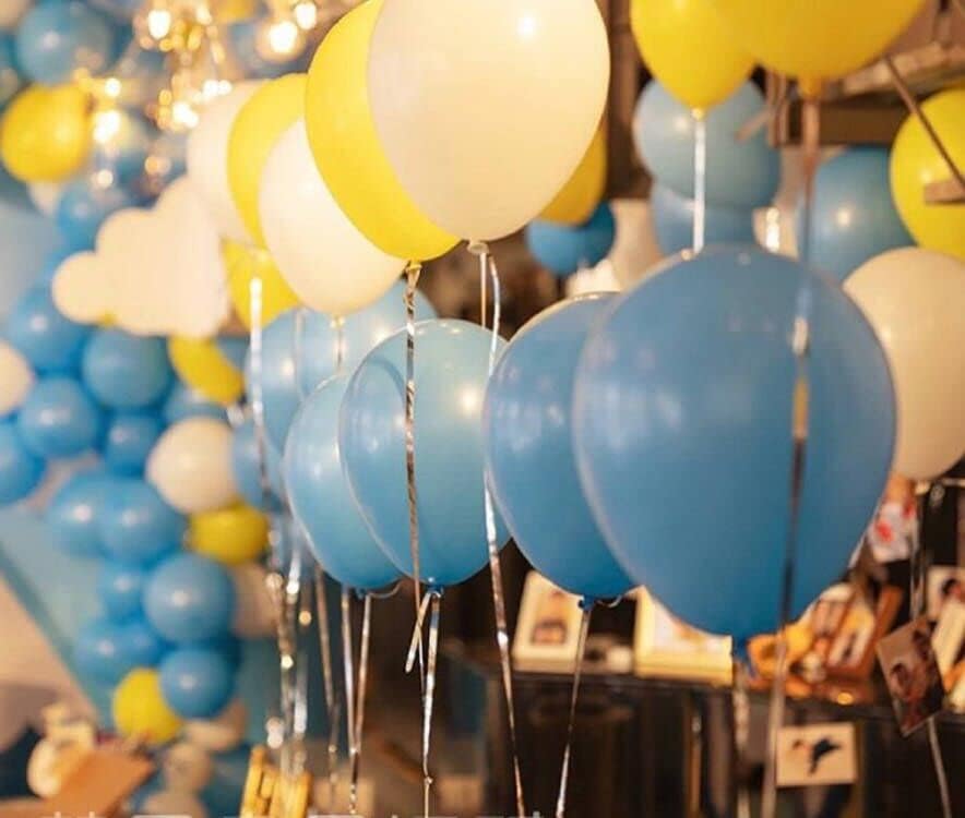 Pooh Ayı Balonlar Garland Kemer Kiti Mavi Sarı Balonlar Buket Kiti Sünger Bob Tema Bebek Duş Balonlar Zemin Arka Plan
