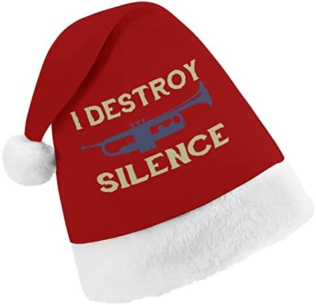 Ben Yok Sessizlik Trompet Peluş Noel Şapka Yaramaz ve Güzel Noel baba şapkaları ile Peluş Ağız ve Konfor Astar noel
