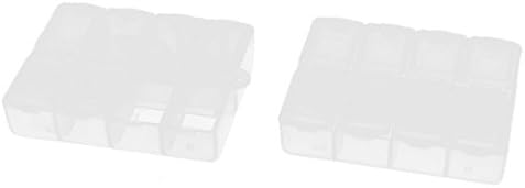 Aexıt 2 Adet Aracı Organizatörler 8 Izgara SMD SMT DIY Bileşen Plastik Mini Saklama Kutusu Alet Kutuları Durumda Temizle