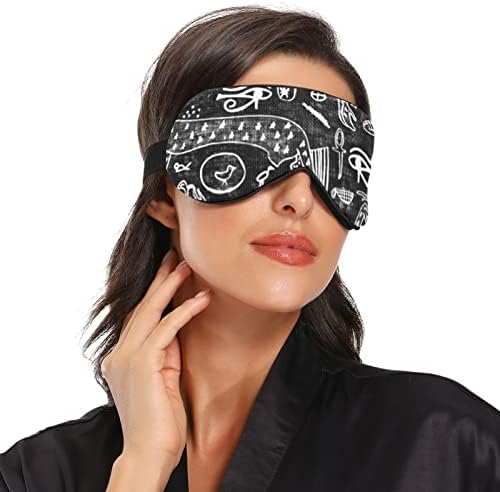 Unisex Uyku Göz Maskesi Hiyeroglif-All-See-Eye-Mısır-Kral Gece Uyku Maskesi Rahat Göz Uyku Gölge Kapak