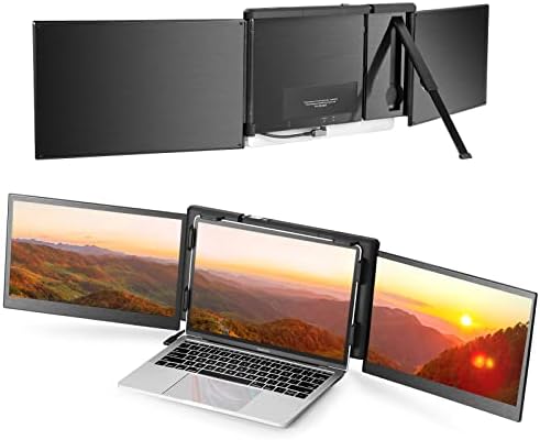 JoyReal Üçlü Dizüstü Ekran Genişletici Seyahat Taşınabilir Monitör Laptop için 13 1080P FHD USB-C Çift Monitör MacBook