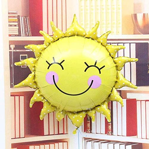 HAIOPS Güneş Çiçek Folyo Balonlar Gülen Sunshine Güneş Alüminyum Balon Doğum Günü Düğün Dekorasyon 26 İnç, 5 Adet