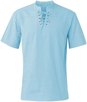 ZEFOTİM Slim Fit Gömlek Erkekler için Kısa Kollu V Boyun Rahat Moda İş Henley polo gömlekler