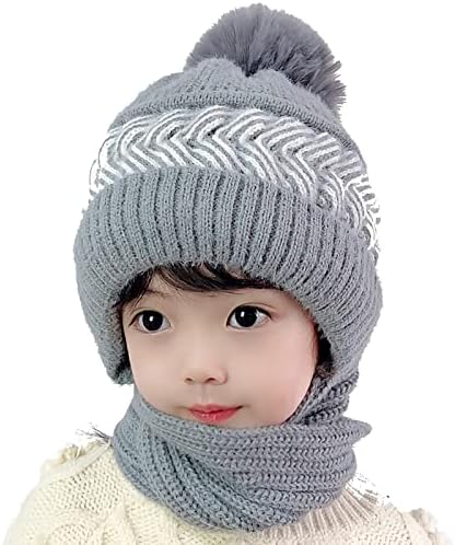 Çocuk Örme kış şapkası Örgü Coif Polar Şapka Sıcak Kaput Eşarp Kış Şapka kışlık şapkalar Kulaklı