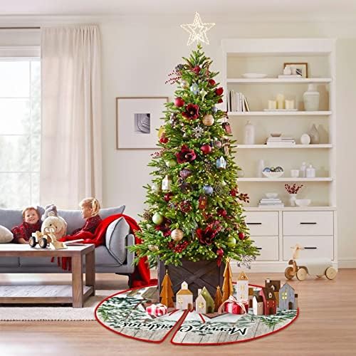 48 İnç Noel Ağacı Etekler Merry Christmas Gnome Kış Çiftlik Evi Çiftlik Evi Ağacı Mat Süsler Hoşgeldiniz Kış Tatili