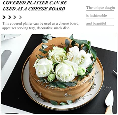 DOITOOL Kek Kapak Kek Standı ile Cam Kubbe Kapak Seramik Servis Tepsisi Düğün Pastası Ekran peynir tabağı Cupcake