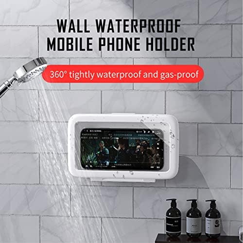 Su geçirmez Duş Telefon Tutucu 480 ° Rotasyon Evrensel Duvara Monte Dokunmatik Cep Telefonu Kılıfı Anti-Sis Yüksek