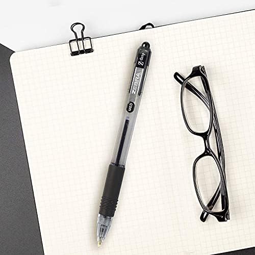 ZEBRA, toplu paketi 24 mürekkep kalemler, Z-Kavrama Geri Çekilebilir tükenmez kalemler Orta noktası 1.0 mm, 12 siyah