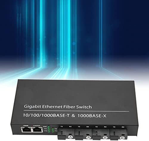 VINGVO Fiber Alıcı-verici, Tak ve Çalıştır Fiber Ethernet Medya Dönüştürücü Tx1310nm Rx1550nm Metal Ofis için (ABD