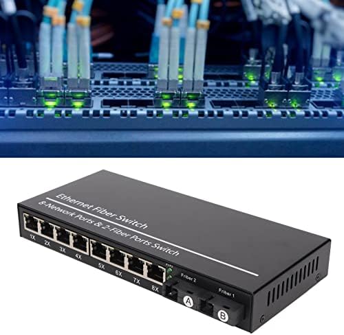 VINGVO Ethernet fiber ortam dönüştürücü, Tak ve Çalıştır Ethernet Fiber Anahtarı 8 Elektrik Bağlantı Noktası Tx1310nm