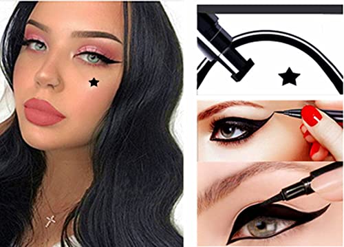 Go Ho Sıvı Eyeliner Damga Yıldız, Kedi Gözleri için Siyah Eyeliner Pullar, uzun ömürlü Süper İnce Hassas Keçe Ucu
