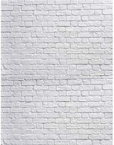 SJOLOON Beyaz Tuğla Duvar Zemin Beyaz Tuğla fotoğraf arka fonu İnce Vinil Fotoğraf Arka Plan Stüdyo Prop 10931 (7x5FT)