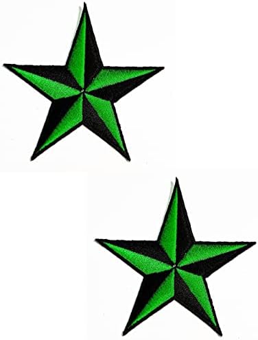 Kleenplus 2 Adet. Karikatür Çocuk Çocuklar Siyah Yeşil İki Ton Yıldız Demir on Yamalar Faaliyetleri İşlemeli Logo