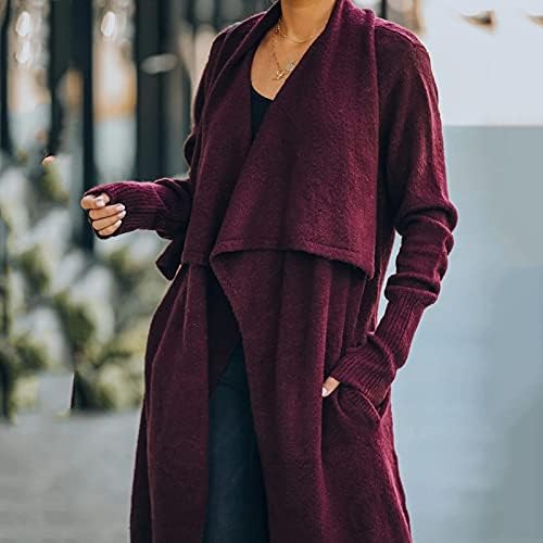 Hafif Sonbahar Hırka Kadınlar için 2021 Moda Rahat Düz Renk Uzun Kollu Gömlek Tatil Açık Ön Sonbahar Mont