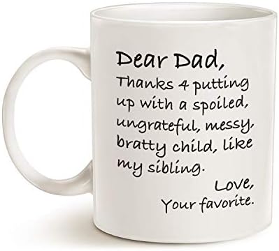 MAUAG Babalar Günü Komik Baba Kahve Kupa, Sevgili baba, teşekkürler 4 Şımarık katlanmak. Aşk, Baba Baba Kupası için