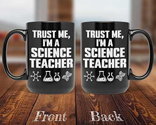 PixiDoodle Güven Bana Ben Bir Fen Öğretmeniyim-Komik Bilim Şakası Kahve Kupası (15 oz, Siyah)
