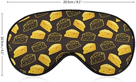 Sarı Peynir PatternSleep Maskeleri Göz Kapağı Karartma Ayarlanabilir Elastik Kayış ile Gece Körü Körüne Kadın Erkek