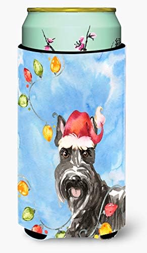 Caroline's Treasures CK2491TBC Noel ışıkları İskoç Terrier Uzun Boy Hugger, Can Soğutucu Kol Hugger Makinede Yıkanabilir
