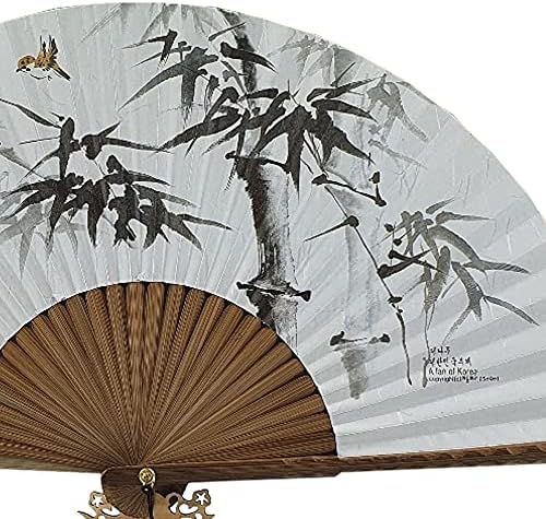 GÜNLÜK SSUUP] O-juk-sseon El Katlama Fanı-Kore Geleneği Fanı Kore Kağıt Bambu Çerçeve Katlama Fanı, Taşınabilir El