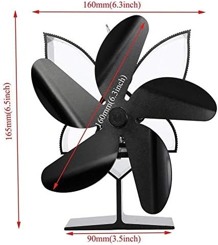 MIFOR YYYSHOPP siyah soba Fan şömine Fan ısı Powered ahşap brülör 5 bıçak çevre Fan dostu sessiz ev verimli ısı dağılımı