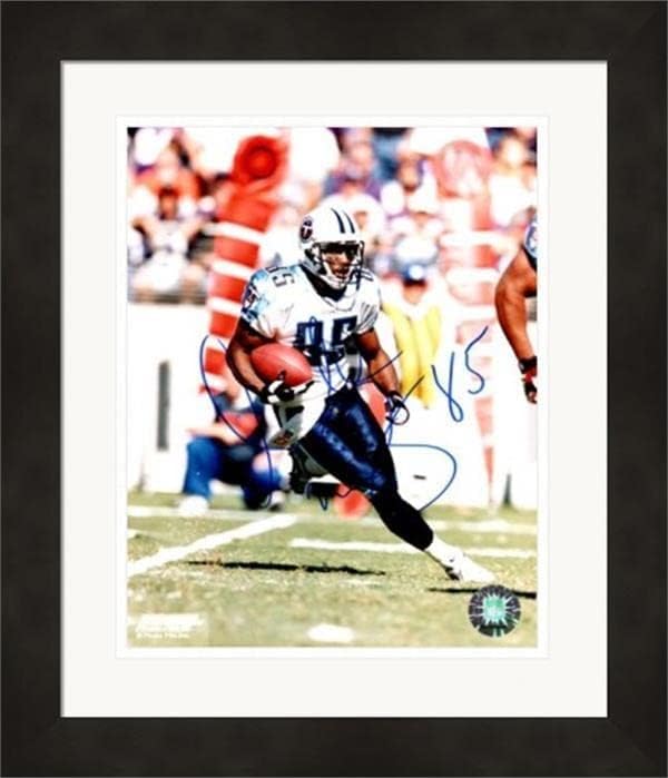 Derrick Mason imzalı 8x10 Fotoğraf (Tennessee Titans) 1 Keçeleşmiş ve Çerçeveli - İmzalı NFL Fotoğrafları