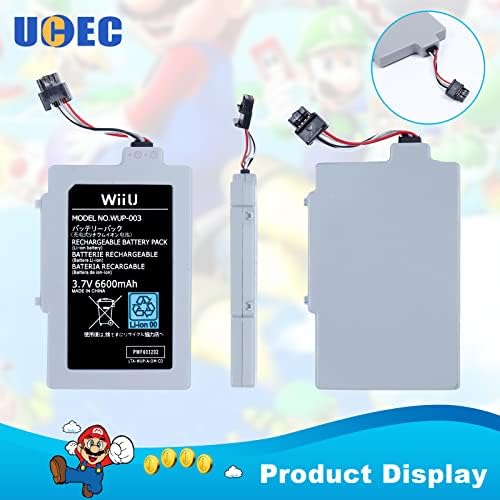 UCEC 6600mAh Wii U Gamepad pil değiştirme şarj edilebilir pil Paketi Wii Aksesuarları Nintendo Wii U Gamepad için