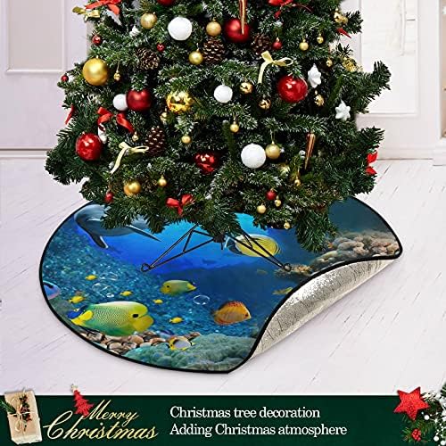 xıgua Sualtı Dünyası Noel Ağacı Standı Mat Zemin Koruma, Yuvarlak Su Geçirmez Ağaç Standı Tepsi Mat Tatil Parti Dekorasyon,