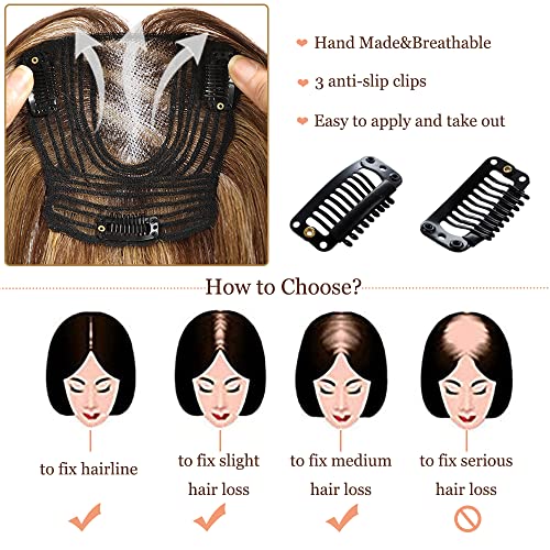 Kadınlar için saç Toppers gerçek insan saçı Toppers İnceltme Saçlı kadınlar için saç parçaları Kadınlarda 12 inç klipsli