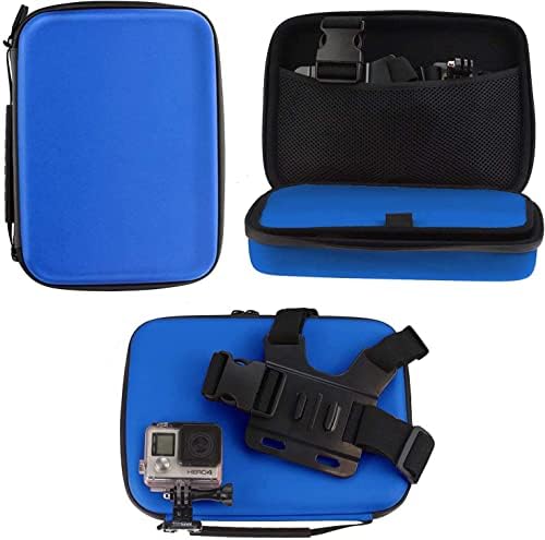 Navitech 8 in 1 Eylem Kamera Aksesuarı Combo Kiti ile Mavi Kılıf ile Uyumlu Polaroid Sualtı Kamera