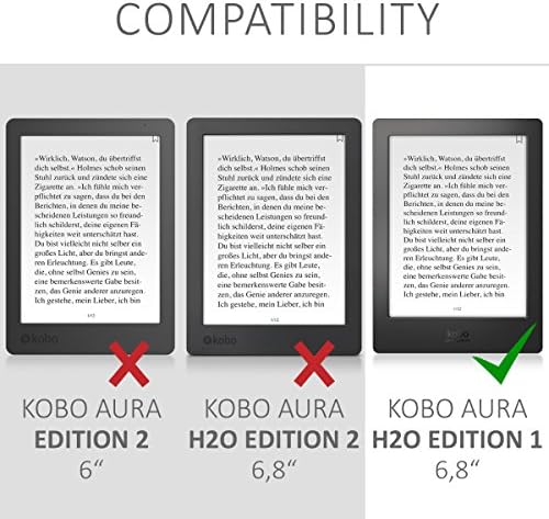 kwmobile Kılıf ile Uyumlu Kobo Aura H2O Edition 1-Kitap Stil PU Deri e-Okuyucu Kapak Folio Kılıf-Gül Altın