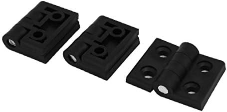 X-DREE Kapı Dolap Katlanabilir Flap Plastik Menteşe 46mm x 56mm Siyah 3 adet (Kapı Dolap Plegable Flap Plástico Bisagra