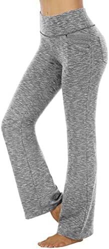 Bayan Bootcut Yoga Pantolon Geniş Bacak Pantolon Kadınlar için Yumuşak Bootcut Yoga Pantolon Yoga Cepler Artı Boyutu