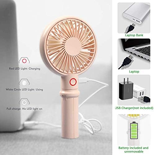 Küçük masaüstü vantilatör Tripod Fan Ofis için, Mobil El USB Fan Hava Soğutucu, Mini Taşınabilir masa fanı Pembe 8x4x2