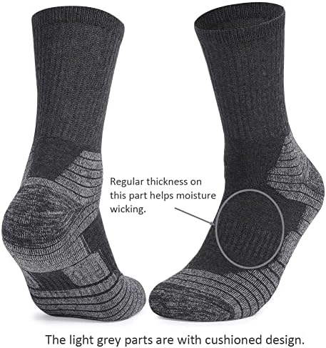 Fitliva İş Çorabı Erkekler için Pamuk Yastıklı Çizme Çorap Ayak Bileği Desteği (6 Çift)