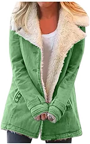 cookı Kış Giysileri Kadınlar için Artı Boyutu Sıcak Kompozit Peluş Ceket Dış Giyim Düğme Lapels Palto Katı Polar Giyim