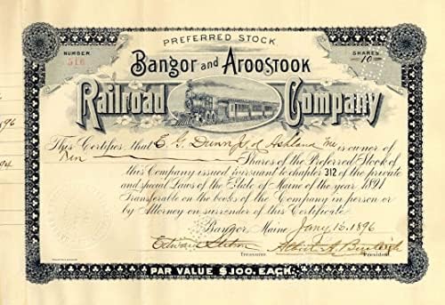 Bangor ve Aroostook Demiryolu A. Ş. - Demiryolu Stok Belgesi