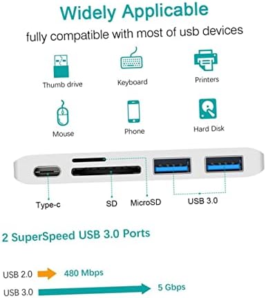 SOLUSTRE USB Hub Ethernet Ethernet 5 1 Arabirim Tipi-c ile Uyumlu Windows ile Bağlantı Noktaları Hub Hub Ethernet