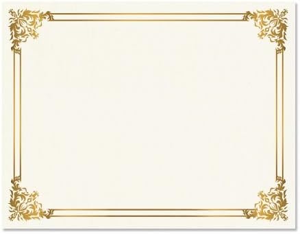 Empire Gold & White Parşömen Sertifika Kağıtları-25'li Paket, Lazer ve Mürekkep Püskürtmeli Yazıcı Uyumlu, Ofis, iş