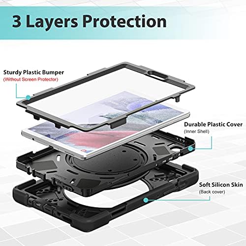 ProCase Galaxy Tab A7 Lite 8.7 inç Sağlam Kılıf 2021 (T220 T225 T227), Ağır Darbeye Dayanıklı Kılıf Koruyucu Kapak
