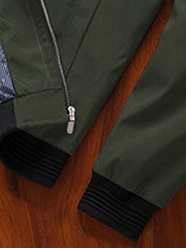 Erkekler için NINQ Ceketler-Tişörtsüz Erkek Fermuarlı Bomber Ceket (Renk: Ordu Yeşili, Beden: Orta)
