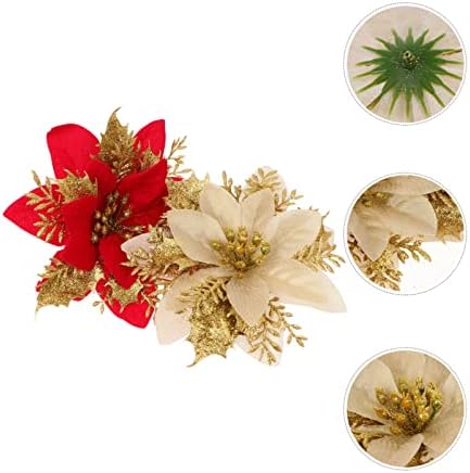 PRETYZOOM 2 adet Noel Ağacı Atatürk Çiçeği Noel Glitter Atatürk Çiçeği Noel Atatürk Çiçeği Süslemeleri Noel Ağacı