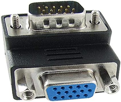 Yeni Lon0167 15-pin VGA Erkek Kadın M / F Sağ Açı Adaptör Konnektörü (15-poliger VGA-Stecker auf Buchse M / F rechtwinkliger