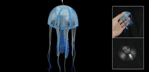 Akvaryum için Jardin Yumuşak Plastik Emulational Denizanası Süsleme, Mavi / Şeffaf
