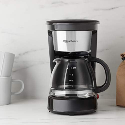 Temelleri 5-Yeniden Kullanılabilir Filtreli Fincan Kahve Makinesi-Siyah ve Paslanmaz Çelik