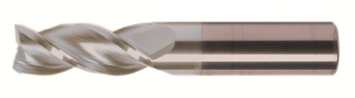 Bassett HPAM-3 Serisi Katı Karbür Yüksek Performanslı Freze, Kaplamasız (Parlak) Kaplama, 3 Flüt, 35 Derece Sarmal,
