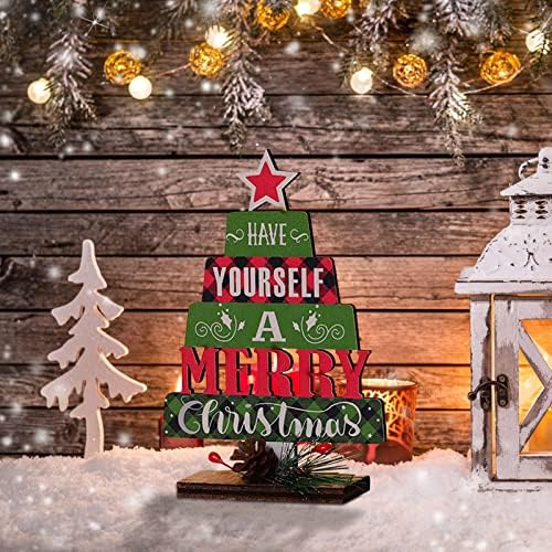 TODOZO Noel Dekorasyon Malzemeleri Noel Ağacı Şekli İngilizce Alfabe Masaüstü Dekorasyon Partisi Parti Süslemeleri