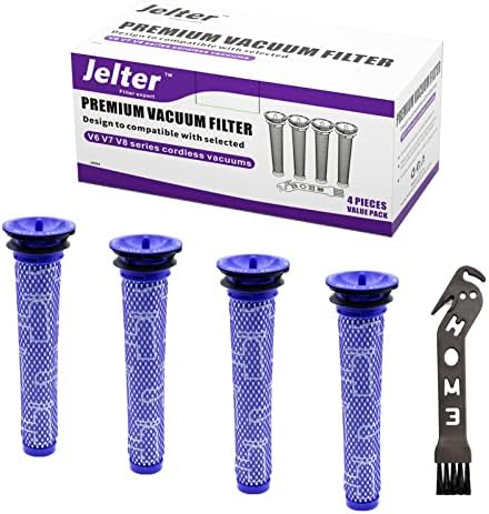 Jelter 4 paketi Dyson V6 filtre V7 V8 filtre uyumlu Dyson için V7 ön filtre V8 + V8 ön filtre parçaları değiştirme,